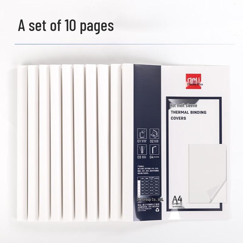 Deli 3869 8mm Transparent A4 Hot Melt Binding Covers