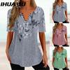 Women's Fashion Casual Short Sleeve V Neck Blouses & Shirts