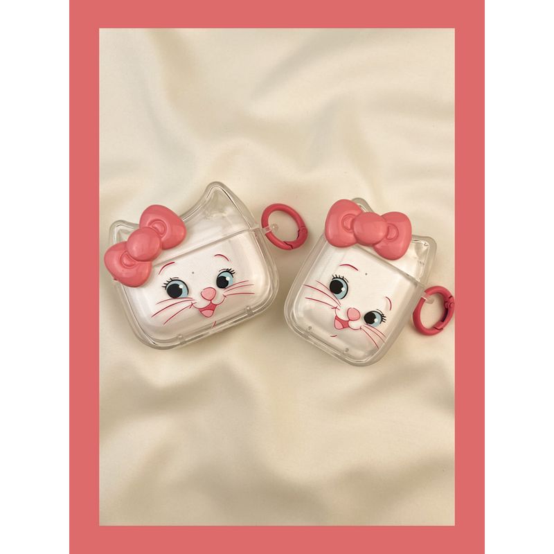 

для чехла для наушников Apple Pro второго поколения беспроводной Bluetooth 1 третьего поколения Aipods2 поколения Airpodpro пятого поколения 5 четвертого поколения AirPods Pro [Cute Bows Mary Cat] Send Hook