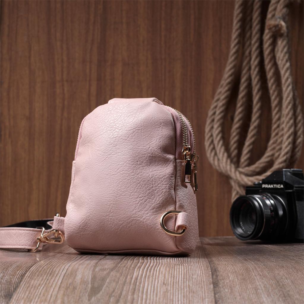 Kleine Damen-Umhängetasche aus Öko-Leder VINTAGE Bag 22782 Pink