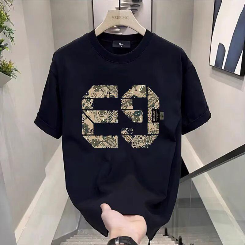 Men s Trendy Brand Heavyweight Cotton Short-Sleeve T-Shirt 2XL