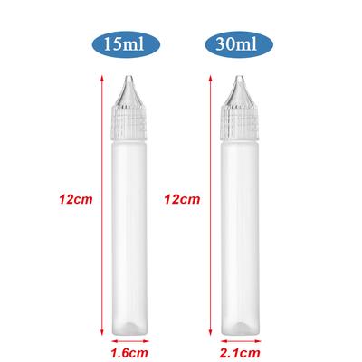 5 Piezas/set 15ml/30ml Botellas de Plástico Blanco Aplicador de Pegamento con Aguja para Apretar Para Quilling Manualidades DIY