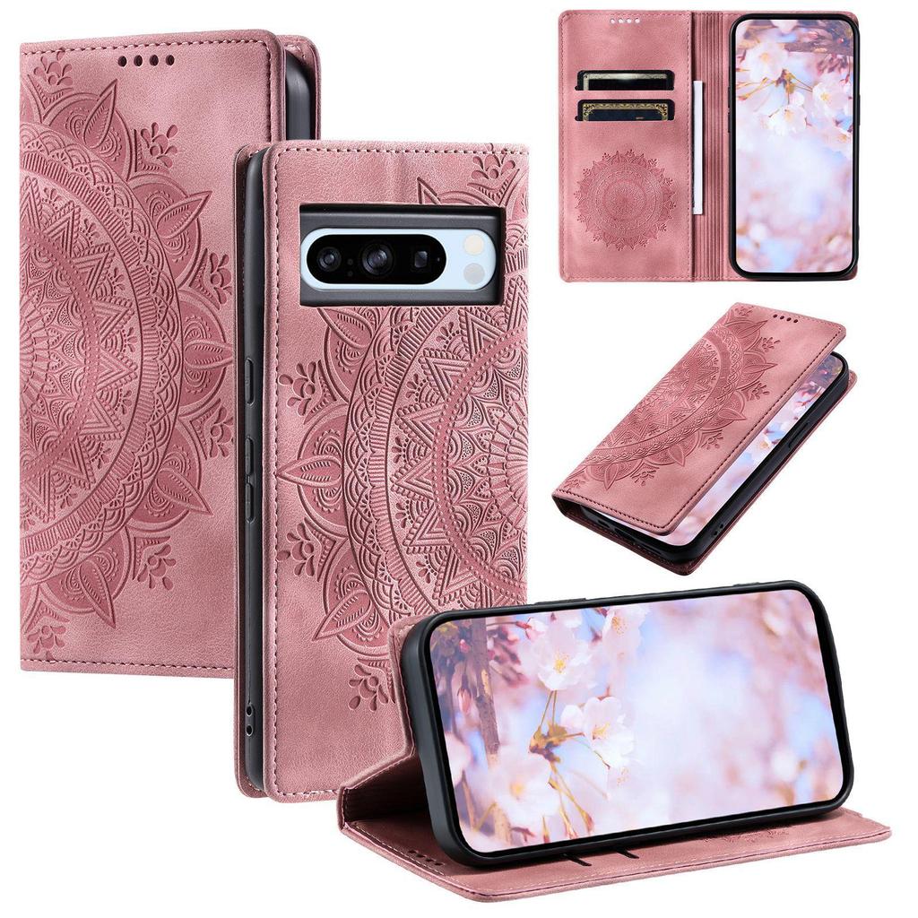 MOTO G14/Google 8Pro Leather Case: Frosted Totem Embossed, G84 Card Slot, Flip Magnetic Design