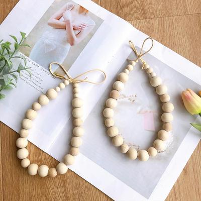 2PCS Bohemian Farmhouse Curtain Ties Handmade Wooden Bead Curtain Ties For Bedroom Living Room Home Decor Curtain Cord Ties New