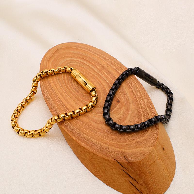 Fashion Versatile Titanium Steel Bracelet Men'S Personality Trend Hip Hop Titanium Steel Jewelry