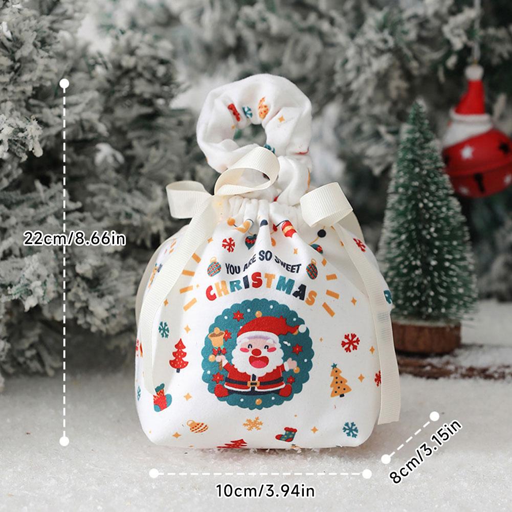 Merry Christmas Gift Bag Canvas Handbag Knitted Storage Bag Christmas Eve Apple Candy Bag Santa Claus DIY Decorations Xmas Gifts
