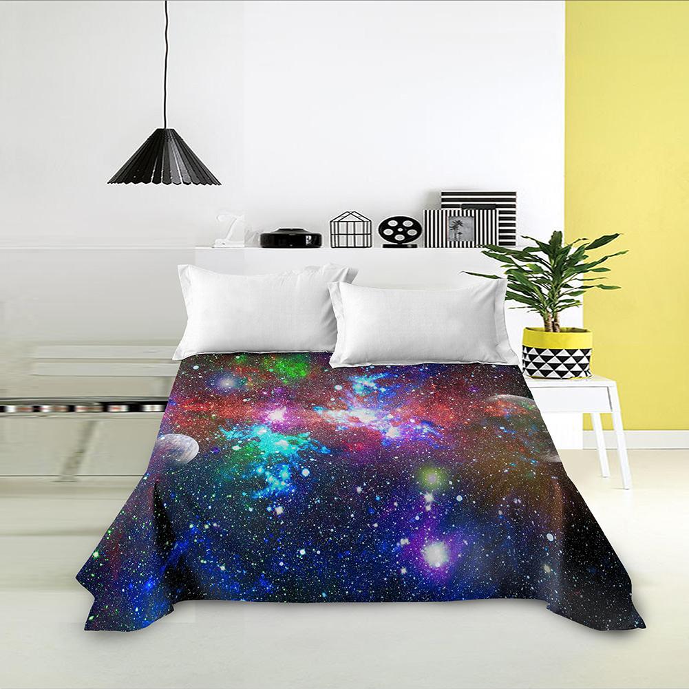Galaxy Weltraumdruck King Queen Spannbettlaken 3D Sternenhimmel Bettwäsche Laken Universum Weiches Polyester Bettwäsche Leinen für Jungen Teenager Erwachsene
