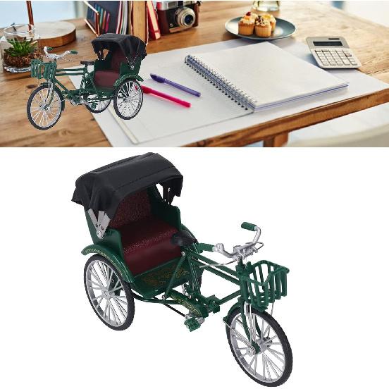 3 Wheel Rickshaw Model, Cute Rickshaw Model Small Compact for Bar (Green)