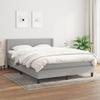3129545 vidaXL Lit à sommier tapissier avec matelas Gris clair 140x190cm Tissu