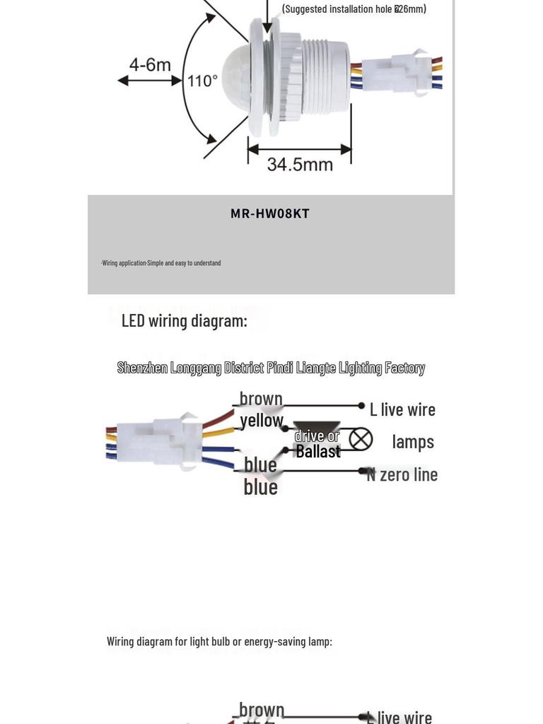 Smart Infrared LED Ceiling Light with High Sensitivity Motion and Temperature Detector