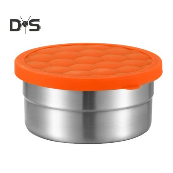 Контейнеры из нержавеющей стали для закусок для детей герметичный контейнер для еды для малышей с силиконовыми крышками складной металлический ланч-бокс для школы и детского сада E 647₽