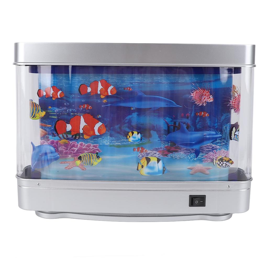 Artificial Fish Tank Decorative Lamp Lifelike White Light Aquarium Desk Lamp Night Light with Moving