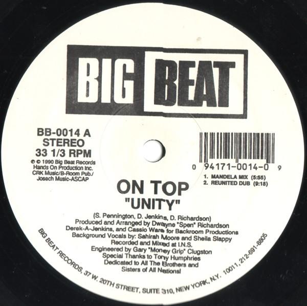 

12inch Record ON TOP - Unity BB0014 Big Beat 1990 US Dance & Electronica Used