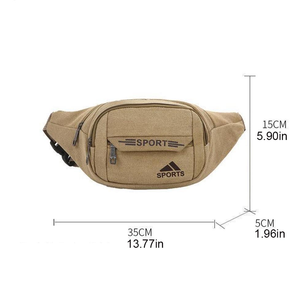 Canvas waist bag, men's chest bag, crossbody bag, outdoor sports, mountain climbing, cycling, sports function, student bag A-DH