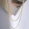 18K Gold Plated Stainless Steel Flat Snake Herringbone Layering Necklaces For Women Girl Waterproof Layered Chains Jewelry