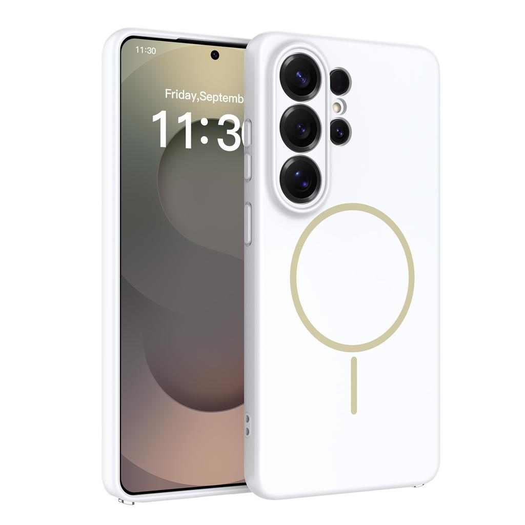 New applicable s26 ultra mobile phone case with magnetic suction thin ring 25edge all-inclusive lens s24 anti-drop protective case