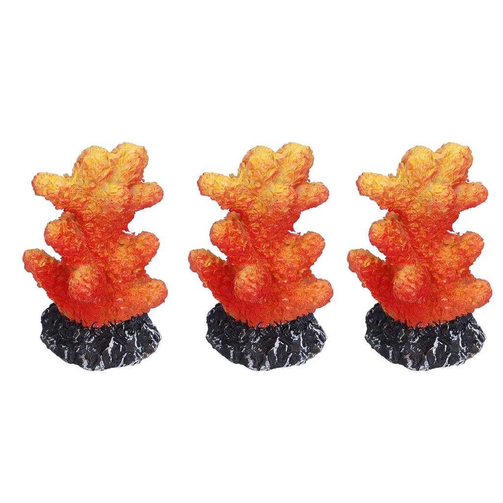 3Pcs Aquarium Simulation Coral Fish Landscaping Decoration Artificial Coral Plants Resin Ornaments
