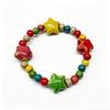 Handmade Boho Ceramic Beaded Bracelet Bright Colorful Elastic Wristband Fun Jewelry for Summer Vacation Trips