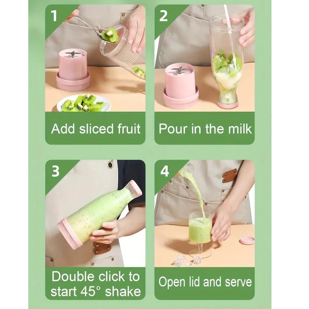 Electric Juicer Cup 6 Blade Blender Milkshake Machine USB Portable Fruit Milk Blending Tool Mini Fresh Juice Blender Sports