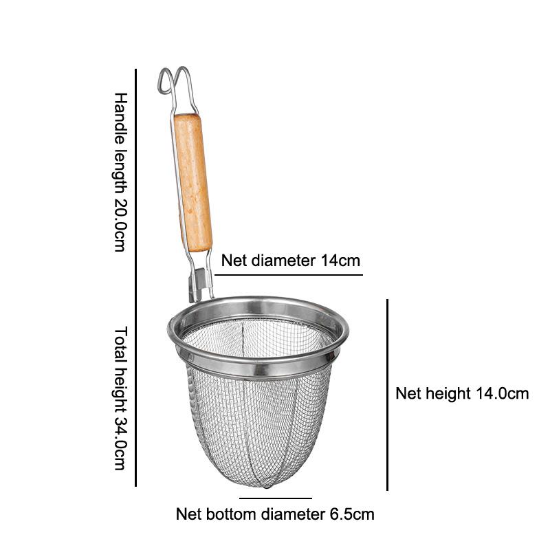 

/Multifunction Serving Basket Food Strainer Drainer Kitchen Gadgets Noodle Strainer Stainless Steel Wooden Handle Noodle Funnel