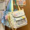 Preppy Style Student Crossbody Bag Large Capacity Y2K Anime Display Bag Cartoon Handbag  Women Use