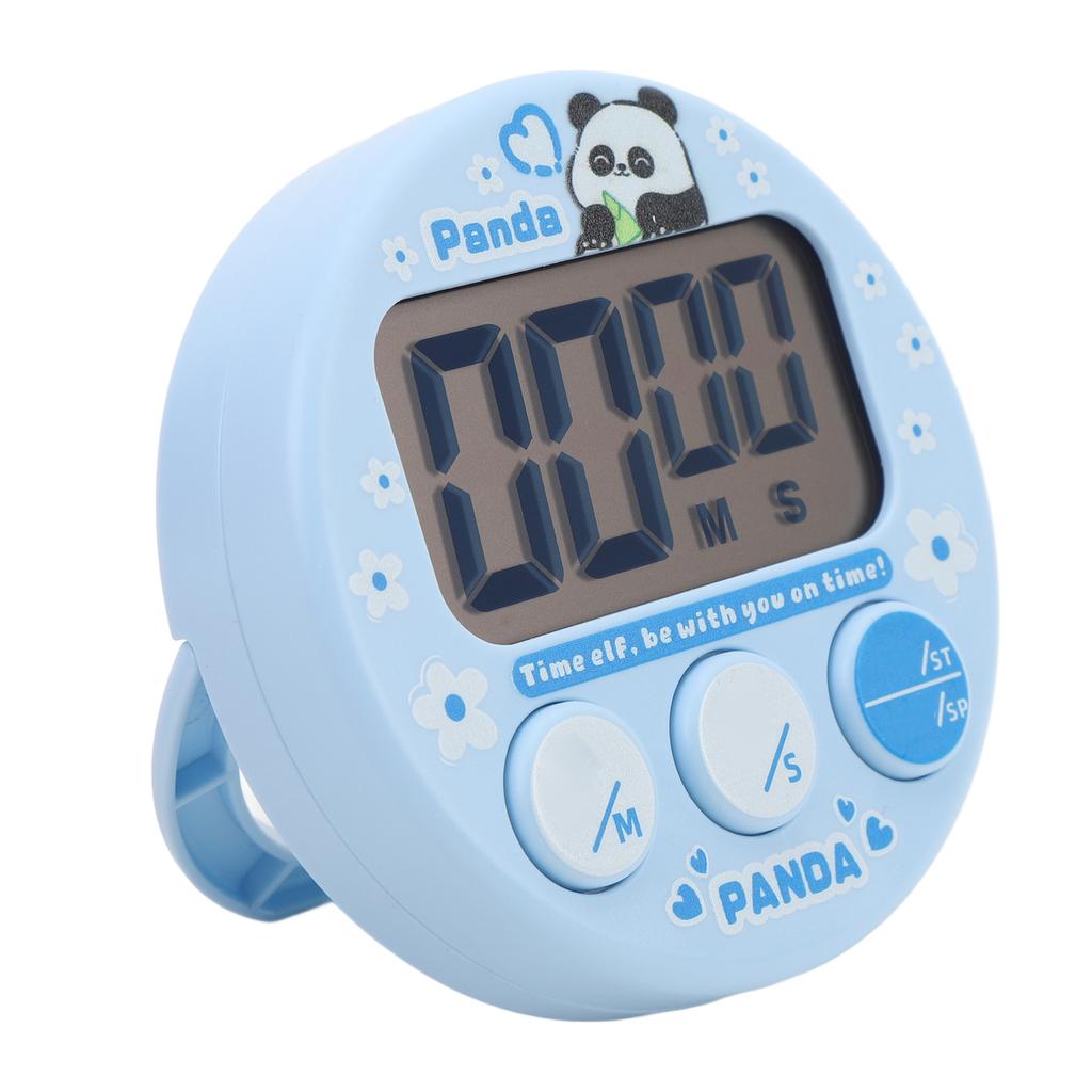 Digitální kuchyňský časovač LCD displej Kompaktní kreslený elektronický magnetický časovač pro děti Modrý