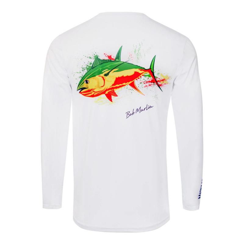 BOB MARLIN Outdoor UV Protection Hooded Fishing Shirt with Lure Design L 2590₽