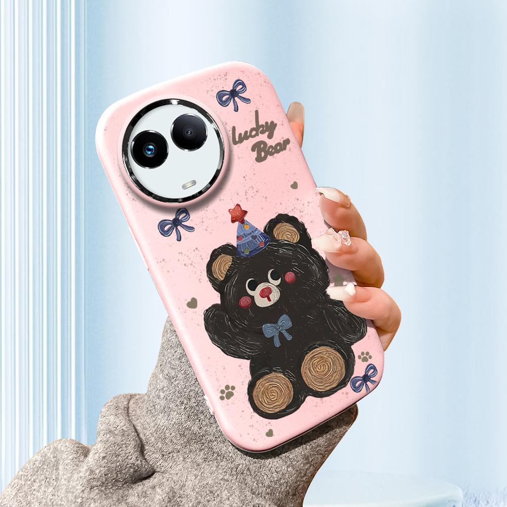 

Сплошной цвет с серебряным краем линзы, жирный корпус, мягкий ТПУ, жидкий силиконовый чехол, противоударный чехол для телефона для OPPO Reno Realme OnePlus OPPO A60 5G розовый