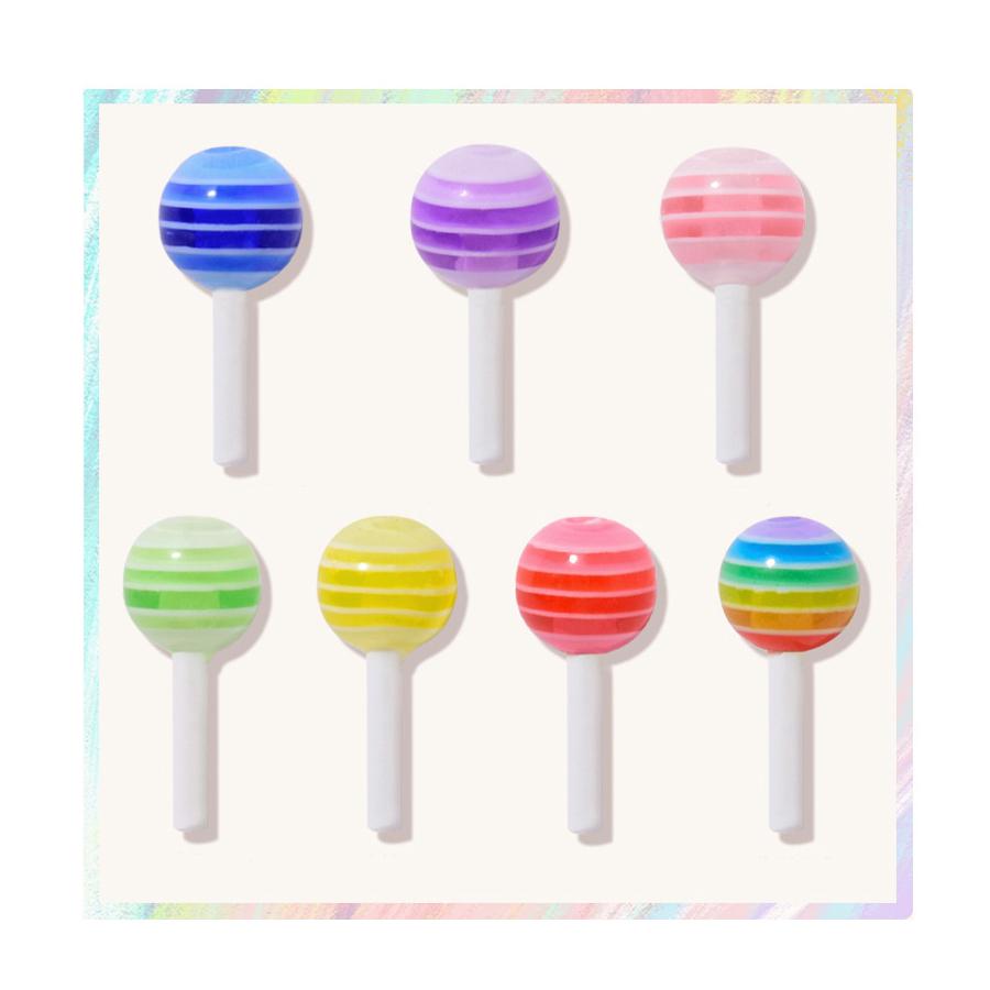 50Pcs Colorful 3D Lollipop Nail Art Accessories, Candy Themed Nail Decorations for Creative Manicures