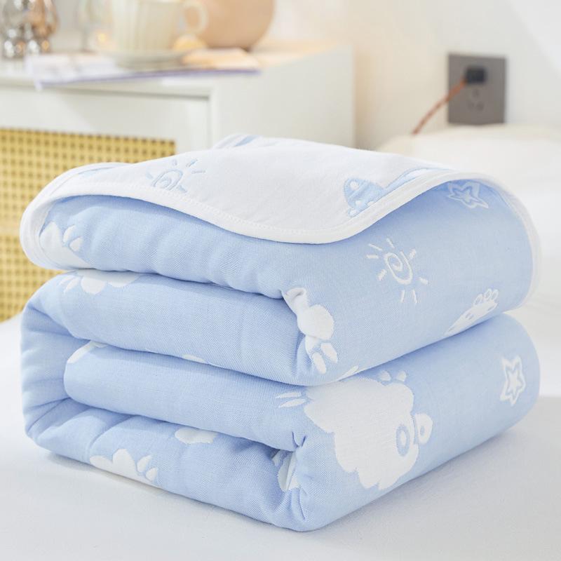Six-layer Cotton Gauze Towel Quilt Single Double Throw Blanket Couch Autumn Winter Cover Quilt Kindergarten Kids Napping Small Cover Blanket