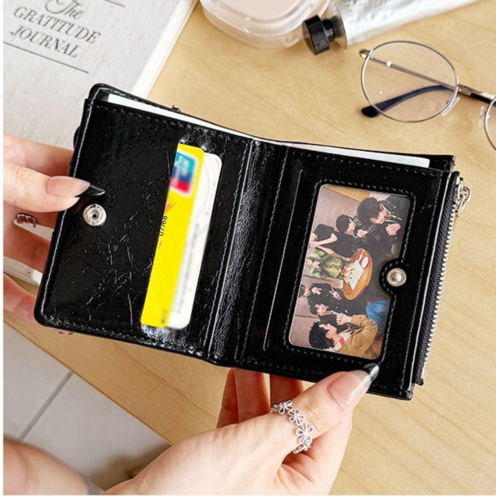 Ultra Thin Card Bag Purse PU Leather Card Holder Casual Bow Wallet  Travel