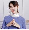 Ruffle Jacquard Stand Collar: Autumn/Winter Pleated Collared Sweater Base Layer