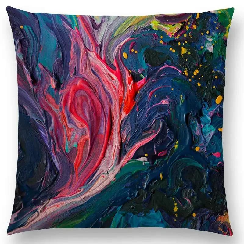 Gorgeous Oil Painting Cushion Cover Miracle Girl Wonder Beauty   Beautiful Queen Narwhal Cat Swan Sofa Pillow Case