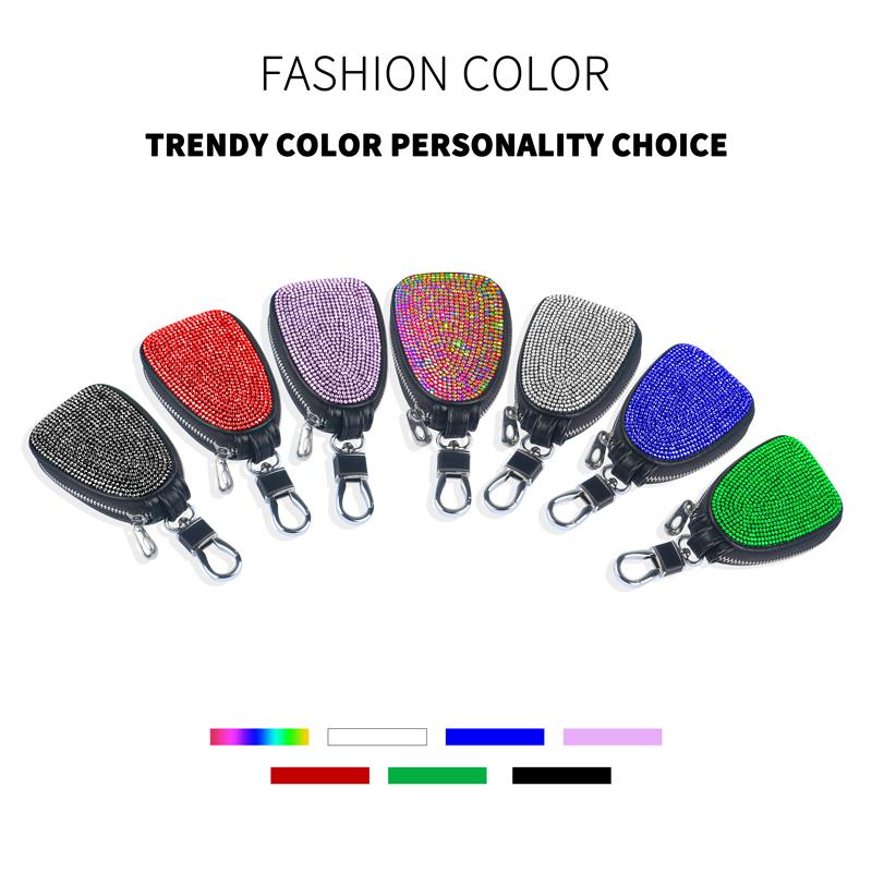 Lesklý diamantový křišťálový kryt na klíče do auta Úložné pouzdro Přívěsek na klíče Pouzdro na klíče Peněženka Bling Auto Decor Autopříslušenství pro ženy Dívky