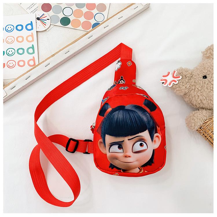 Ne Printed Zha Shoulder Chest Bag Anime Peripheral Children Outdoor Cartoon