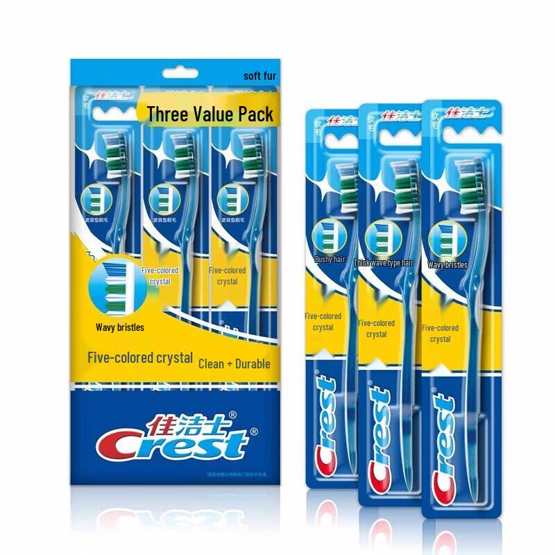 

Crest Colorful Crystal Soft Bristle Toothbrushes 3-Pack