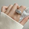 Silver 925 Trendsetting Adjustable Ring For Women Featuring Beautiful Pearl And Stylish Geometric Design