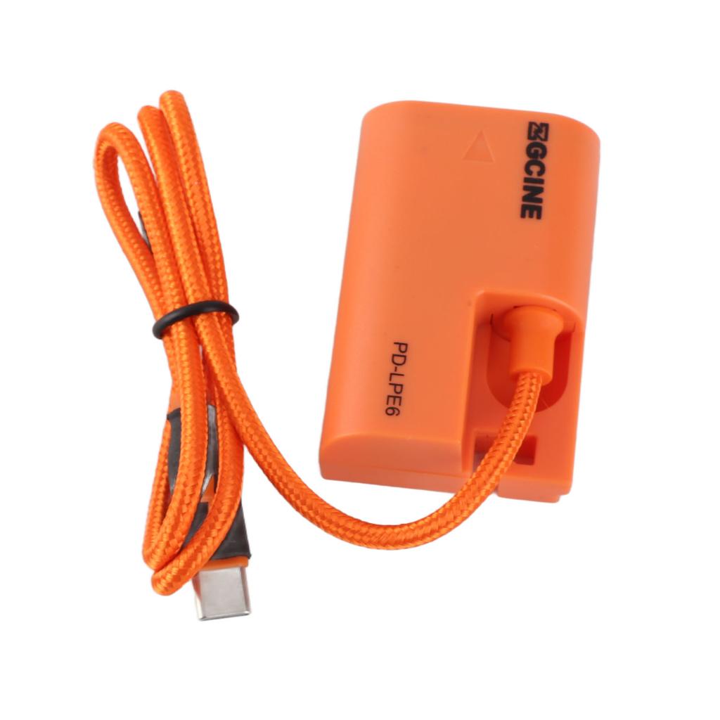 ZGCINE DT LPE6 D Tap To LP E6NH Dummy Battery with Braided Wire DC Coupler Accessory for Canon R R5 R6 R5 C R7 R6 Mark