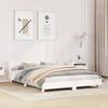 VidaXL Cadre de lit avec tête de lit blanc 150x200 cm bois pin massif, meuble de chambre, sommier, lit en bois, lit, lit 850726
