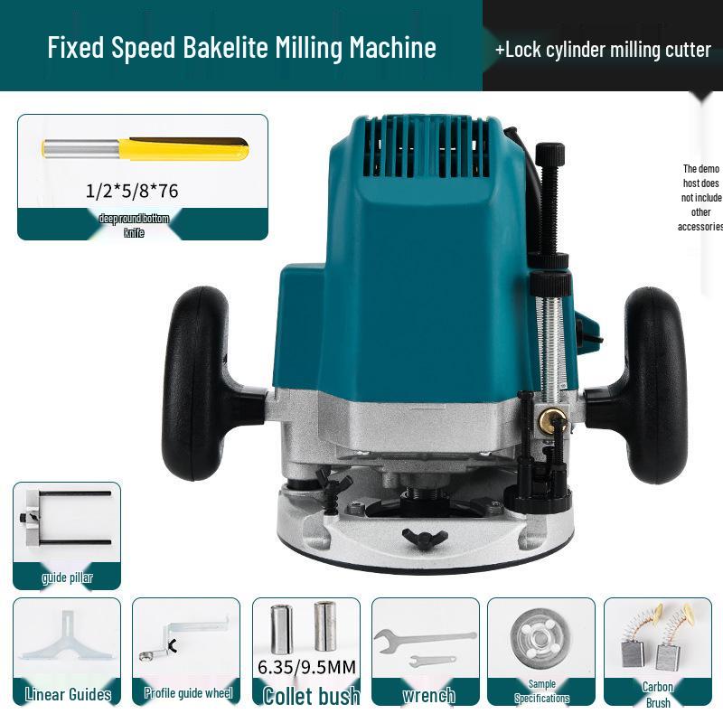 High-Power Multi-Functional Router: Industrial-Grade Bakelite Milling, Woodworking Engraving, Trimming, and Grooving Machine. Electric Tools.