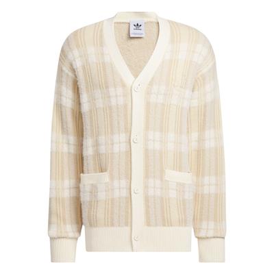 adidas Cardigan Originals Spo Tricô Casual Confortável Solto Decote em V Suéter Unissex Branco JC6846