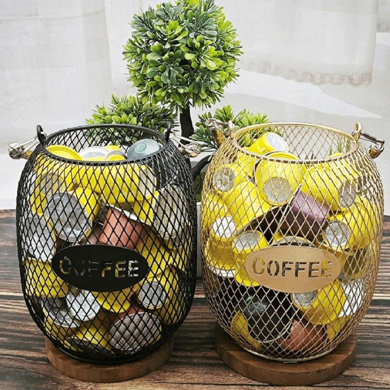 Stabiler Kaffee-Organizer-Korb in eleganten Designs mit öffnendem, tragbarem Zubehör für den Heim- oder Bürogebrauch