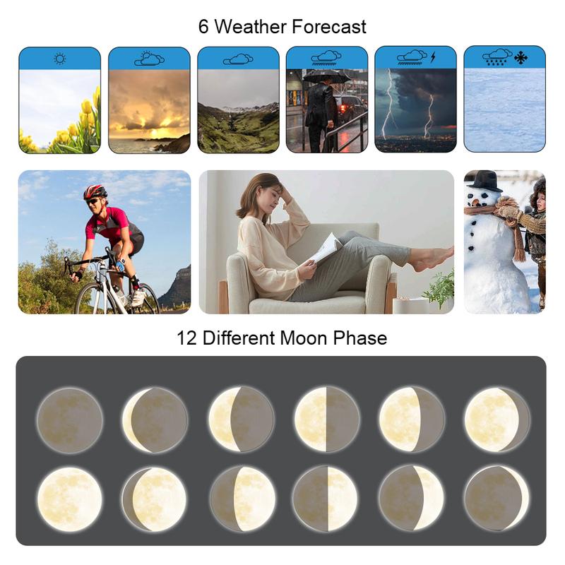 Weather Station Wireless Digital Indoor Outdoor Forecast Hygrometer Humidity Temperature Meter With 3 Sensors