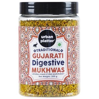 Urban Platter Tradiční Gujarati Digestive Mukhwas, 200 gramů(Osvěžovač úst Svačina po jídle bohatá na vlákninu)