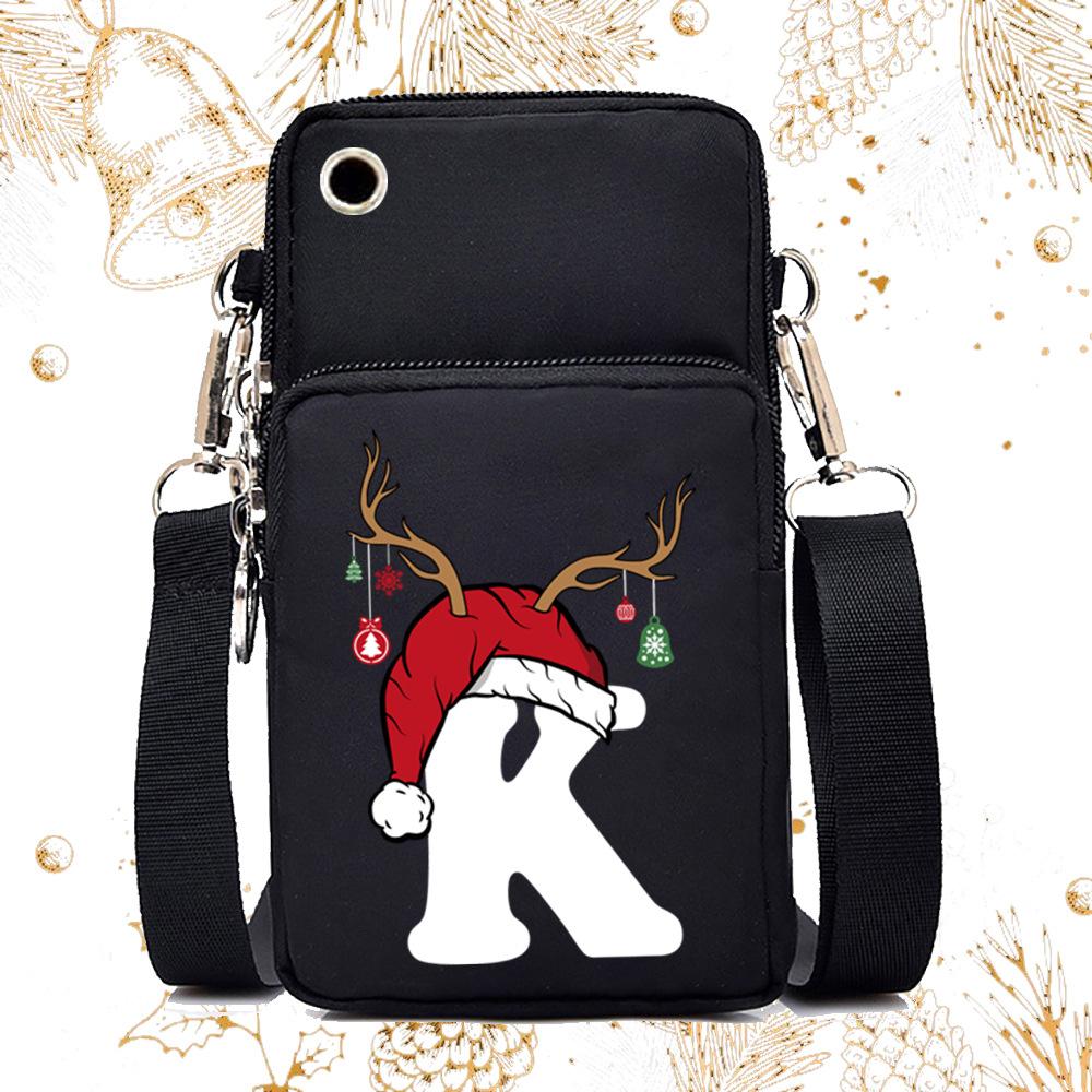 Lightweight Casual Portable Messenger Bag Multifunctional Christmas 26 English Letter Printing