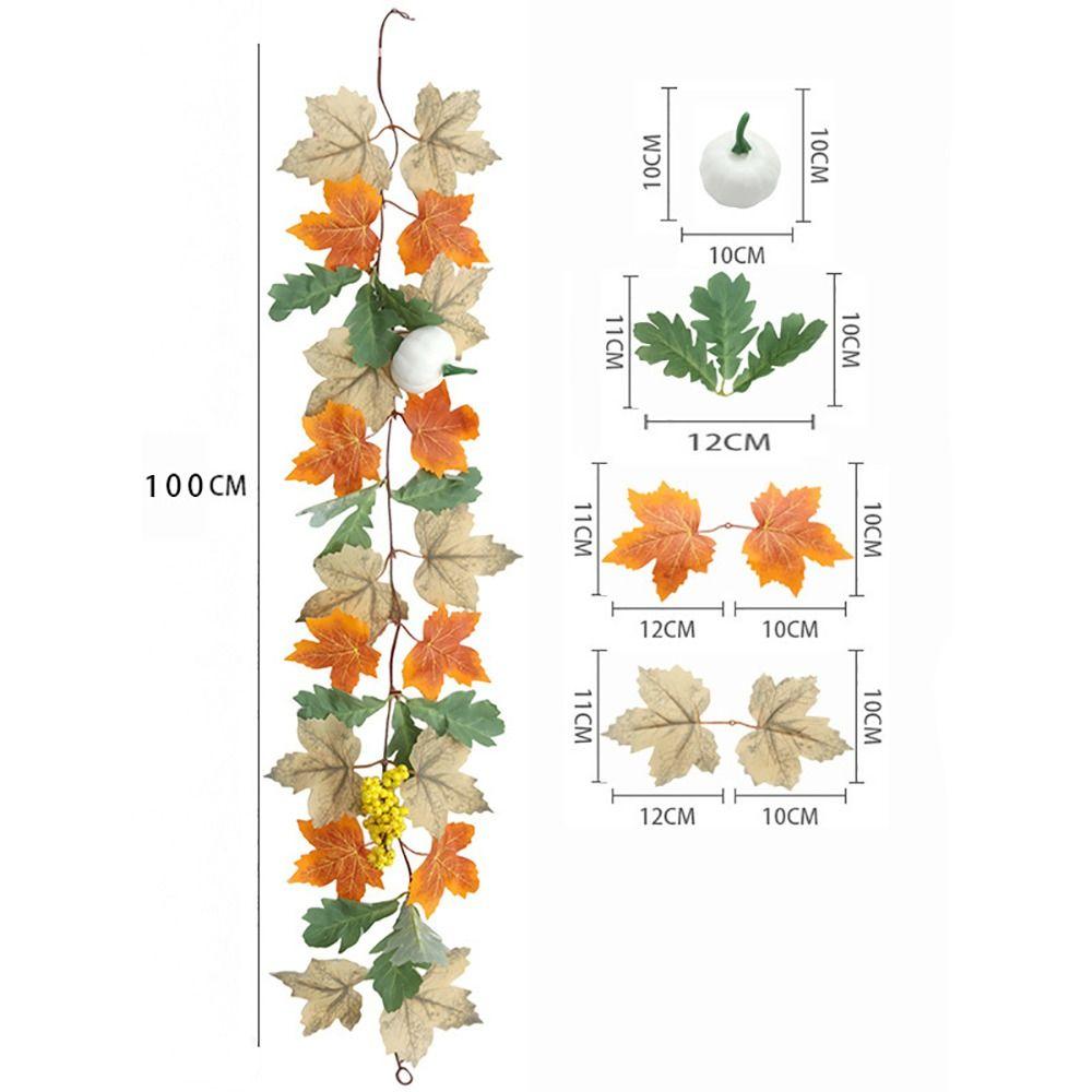 Multicolor Artificial Maple Leaf Garland Mini Pumpkin Hanging Garland Harvest Festival Ornament