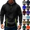 Pánská mikina mikina s kapucí zip na paži kapsa cardigan pánské sportovní velká velikost ležérní mikina