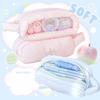 RosyPosy Flexible APPLE Marshmallow Pencil Case, Cotton Filled Large Capacity Pain Window Pencil Case Student Double Sided Pencil Case