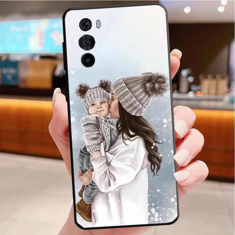 

Mother Mom Daughter Son Phone Case For Motorola Edge 50 40 Pro 50 40 30 Ultra Neo Fusion Moto G84 G54 G24 G53 G72 G60 Moto G24