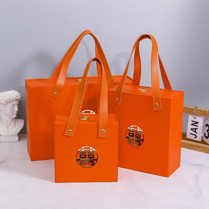 In-Stock Large Red Lid Christmas Gift Box Set with Tote Bag